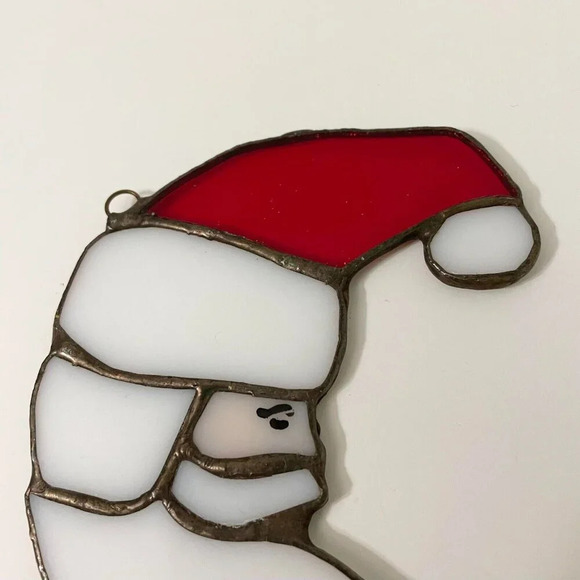 Stained Glass Crescent Moon Santa Claus Sun Catcher 4.25 Inch - Picture 12 of 16
